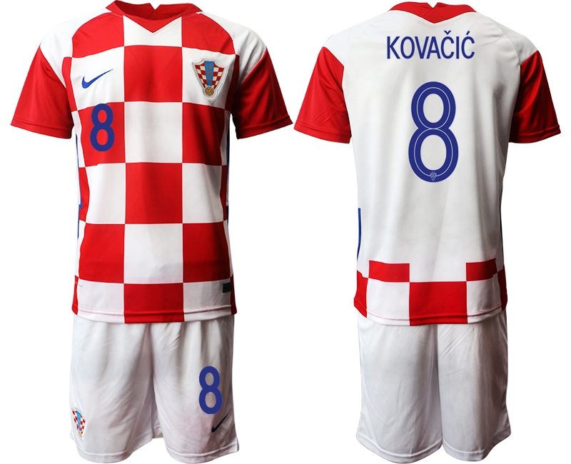 Cheap Men 2021 European Cup Croatia white home 8 Soccer Jerseys